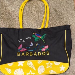 Vibrant Barbados Black and Yellow Tote Bag